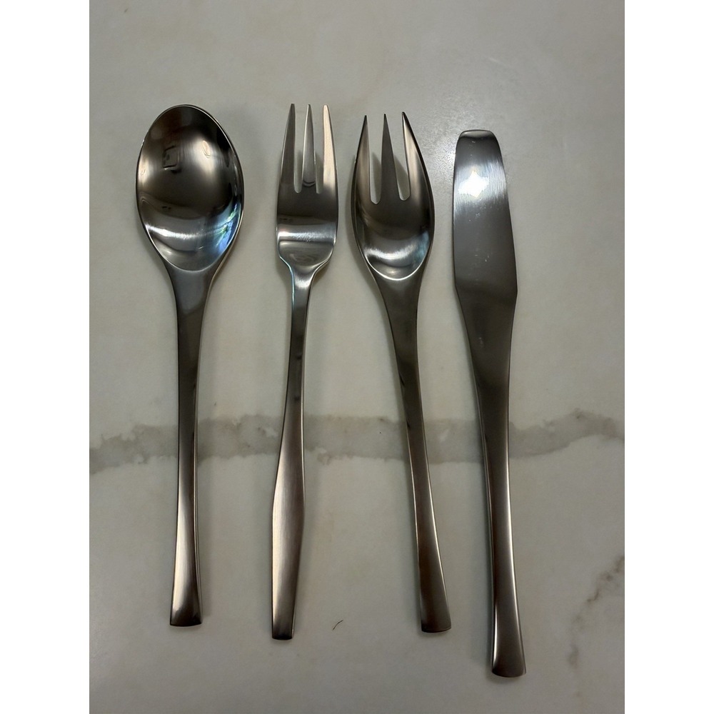 Dansk Lot Of 4 Piece Vintage Odin Silverware Salad Fork Knife Spoon Spreader